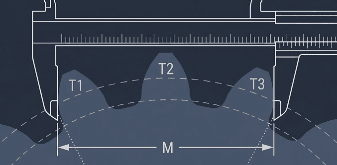 Gear span measurement over multiple teeth